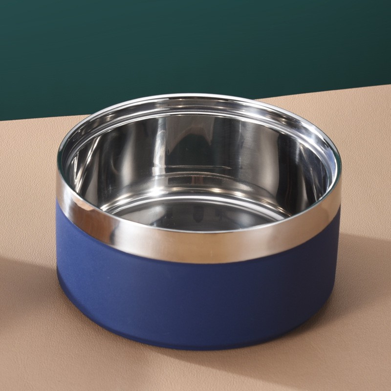 stainless dog bowl blue stainless dog bowl blue