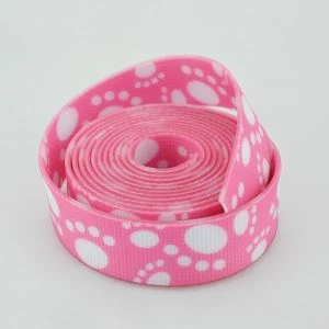 Cachorro pata patrones rosa correa de poliester recubierto de PVC
