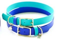 Collar de hebilla impermeable bicolor, collar de hebilla de cinturón, collar a prueba de suciedad, collar de perro de cuidado libre de cuero
